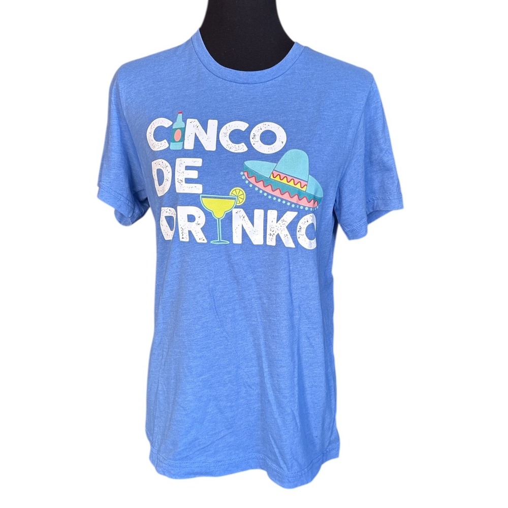 Cinco De Drinko Blue Graphic T-shirt, Medium, Cinco De Mayo, Margarita